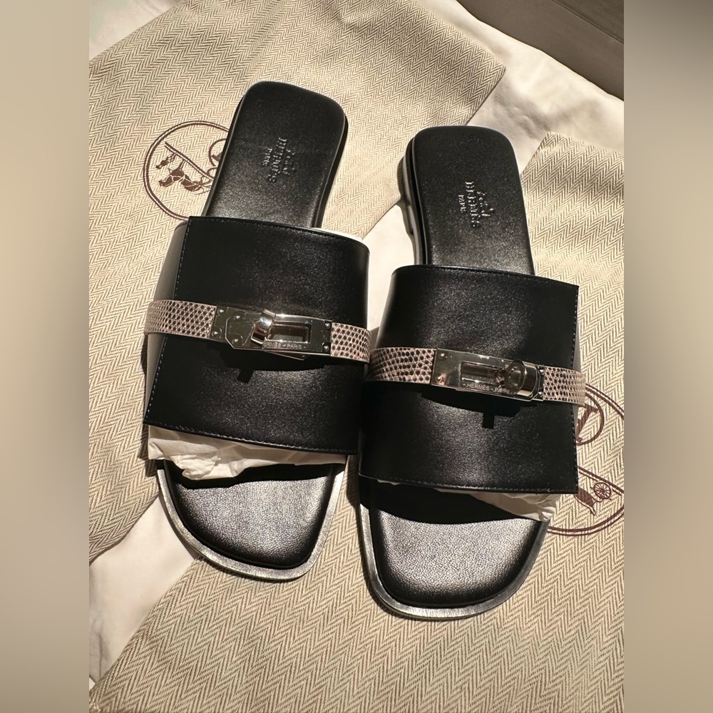 Hermes Giulia Sandal Lizard Strap Size 38 Women’s